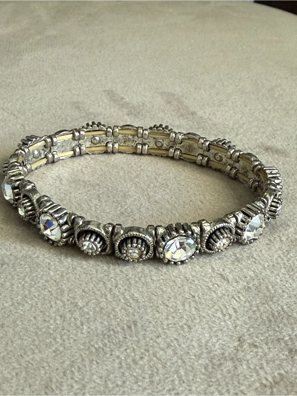 Silver Crystal Stretch Bracelet - Women Jewelry
